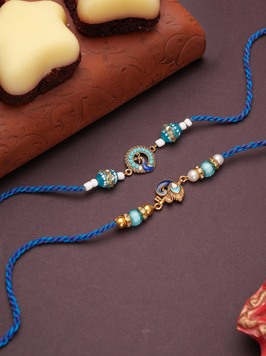 Blue Evil Eye Rakhi Set