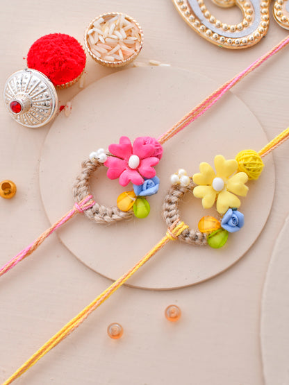 Floral Handmade Set of 2 Rakhi