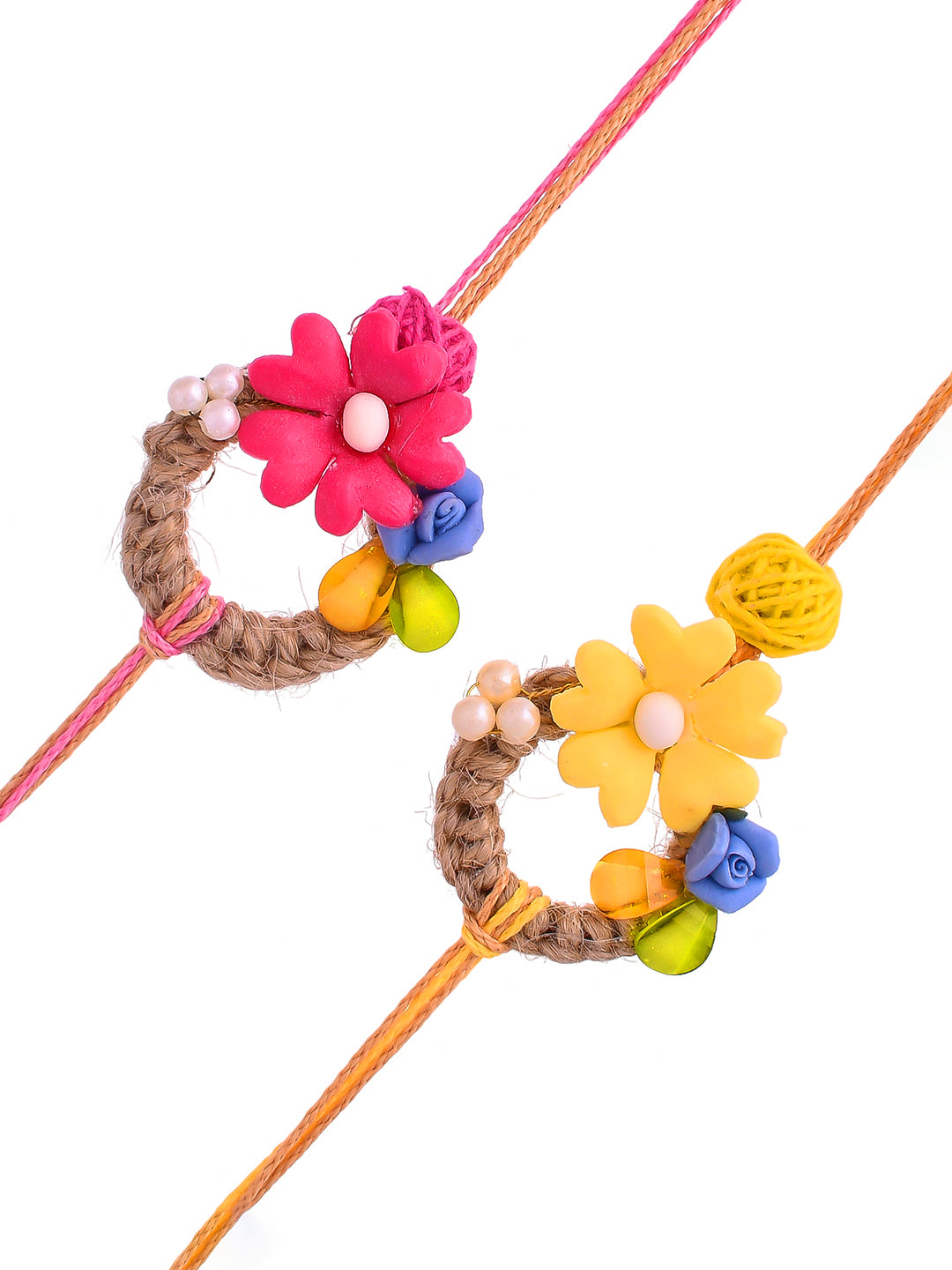 Floral Handmade Set of 2 Rakhi