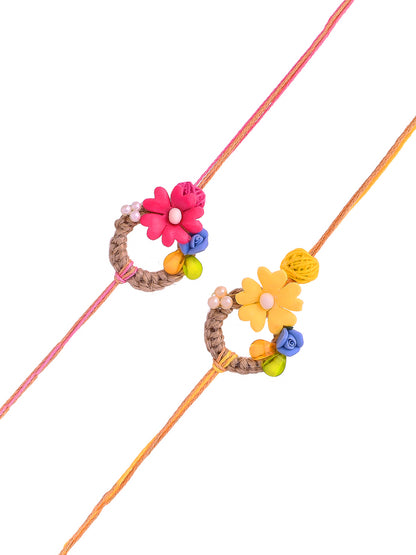 Floral Handmade Set of 2 Rakhi