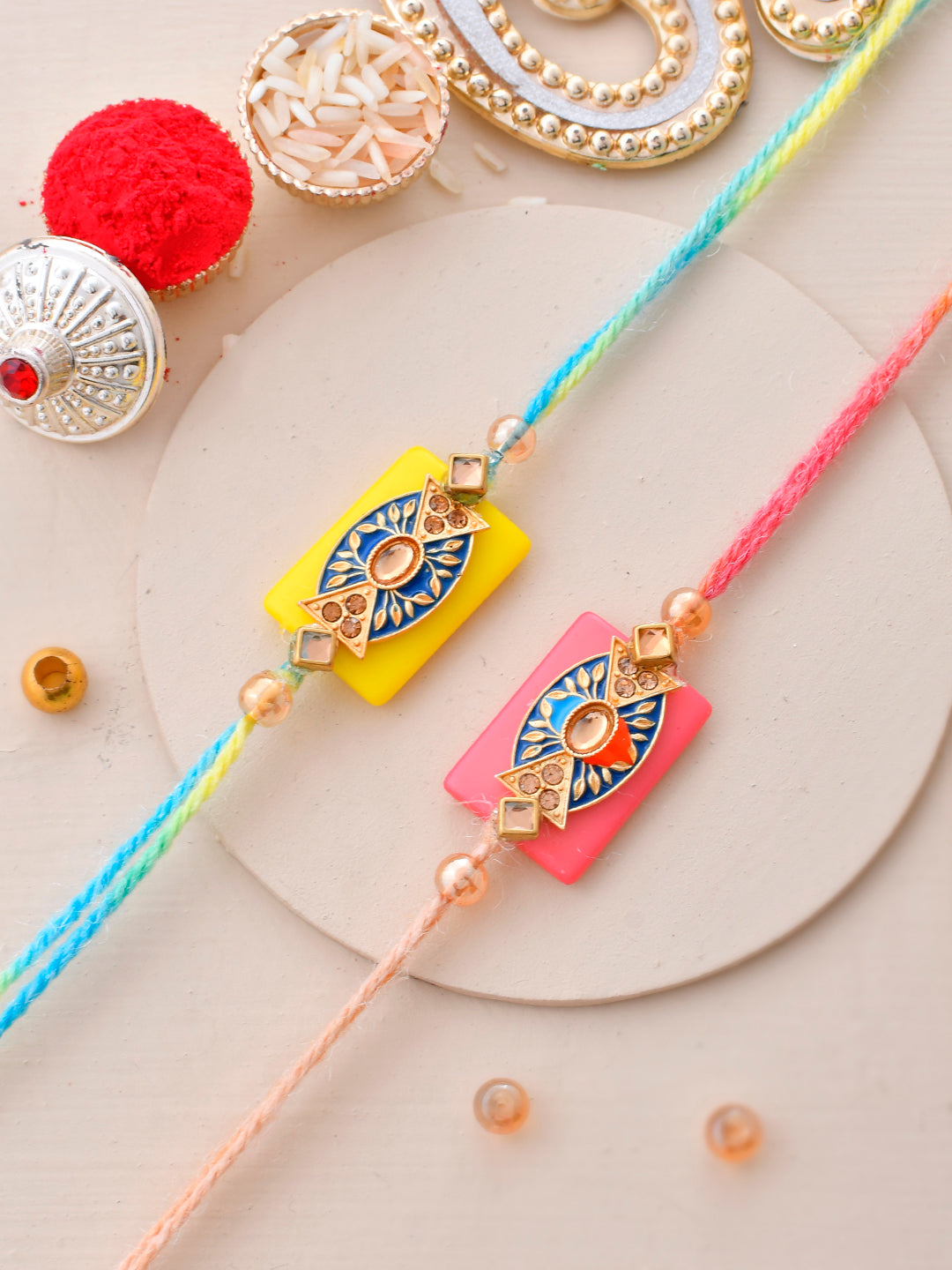 Set of Multicoloured Thread Rakhi