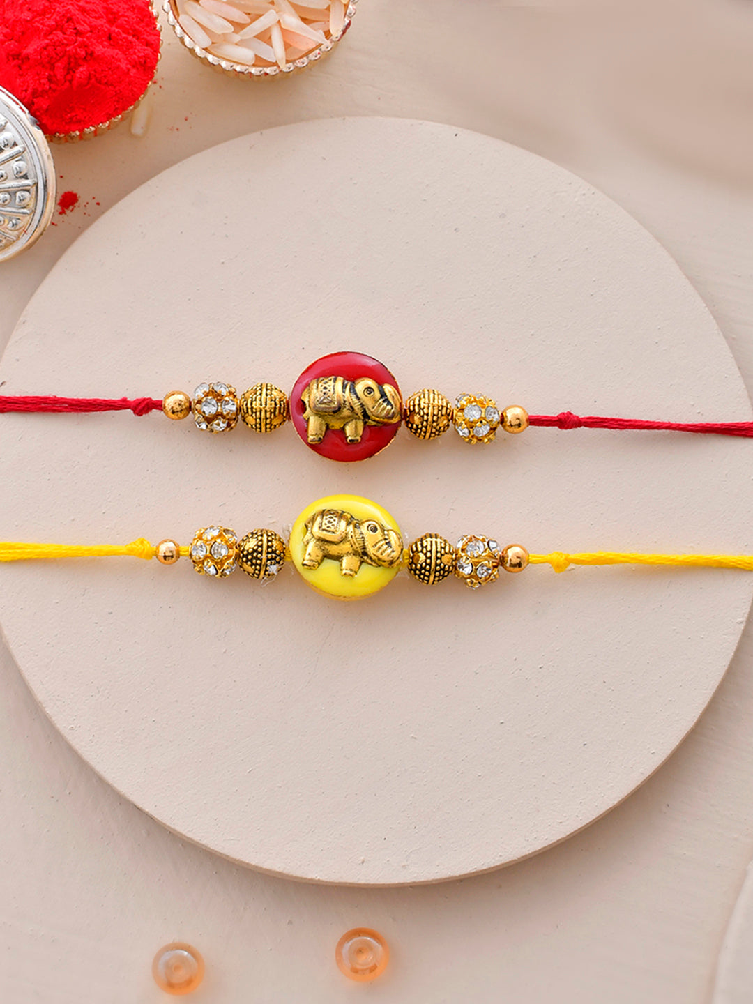 Elephant Embellished Set of 2 Rakhi