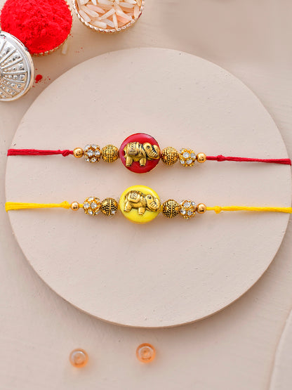 Elephant Embellished Set of 2 Rakhi