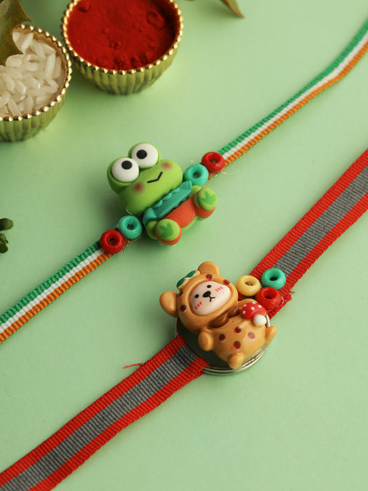 Set of 2 Teddy & Frog Rakhi