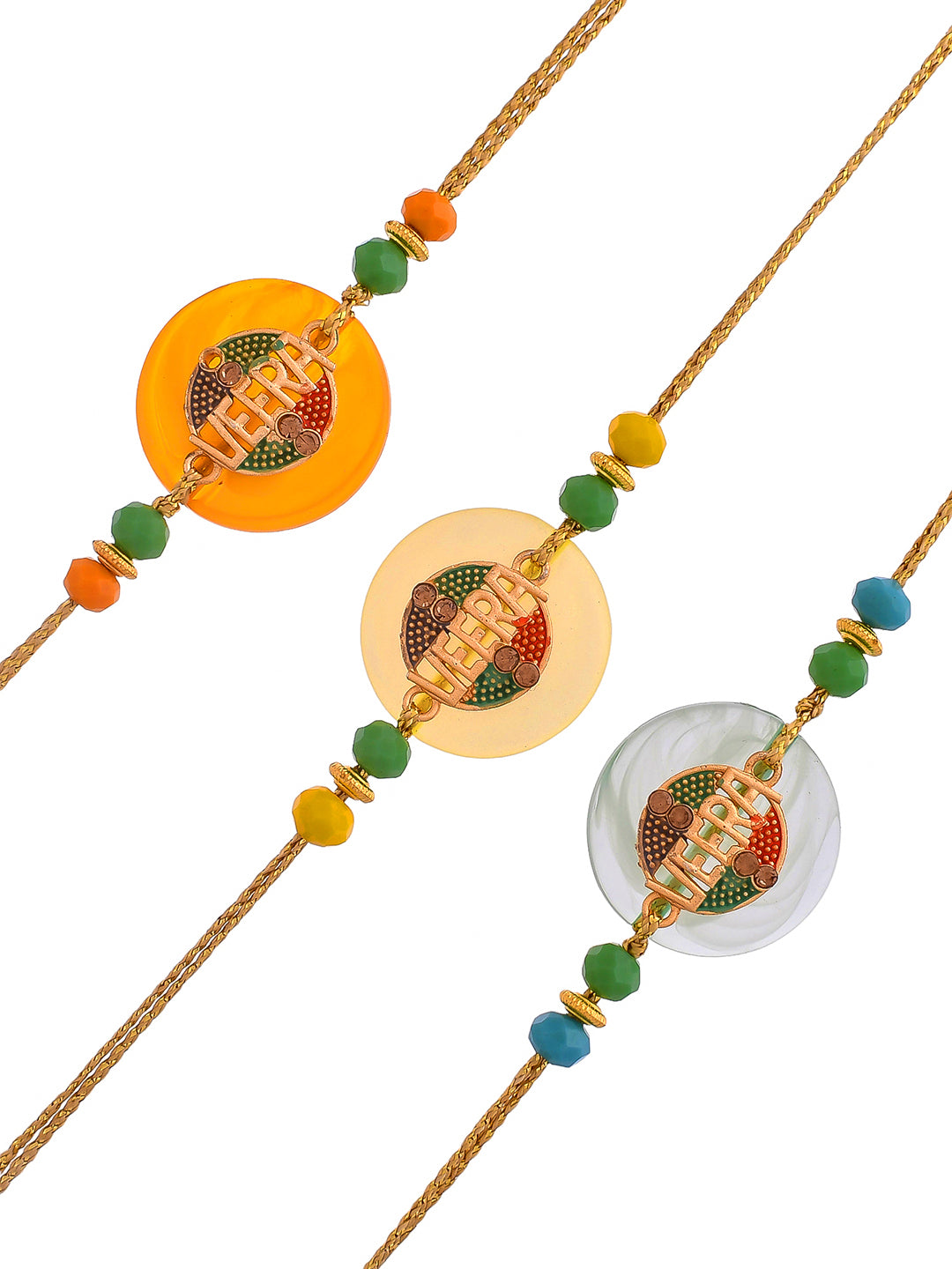 Veera Designed Bead Work Set of 3 Rakhi