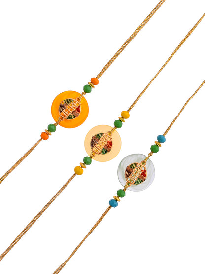 Veera Designed Bead Work Set of 3 Rakhi