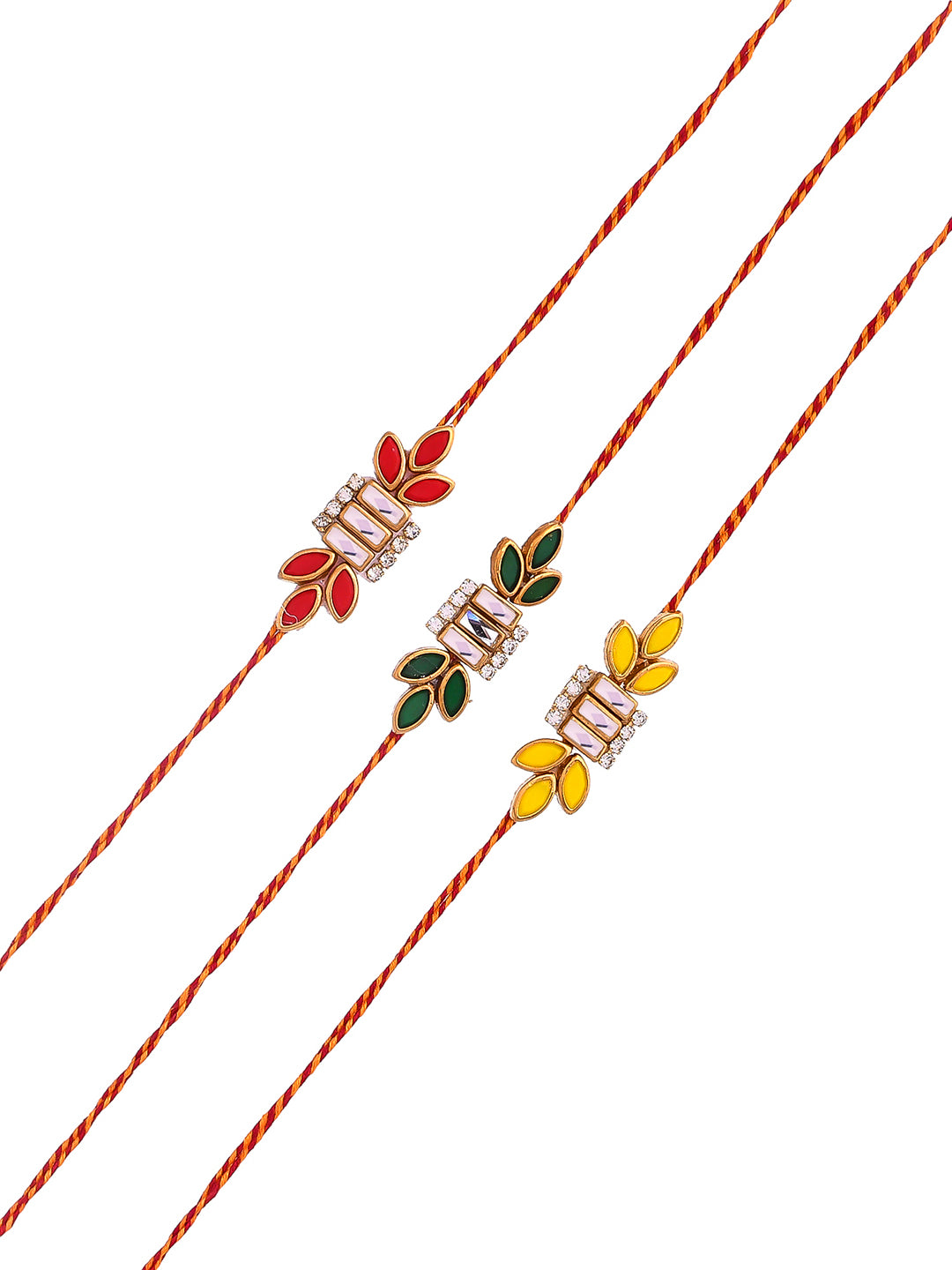 Set of 3 Kundan Work Rakhi