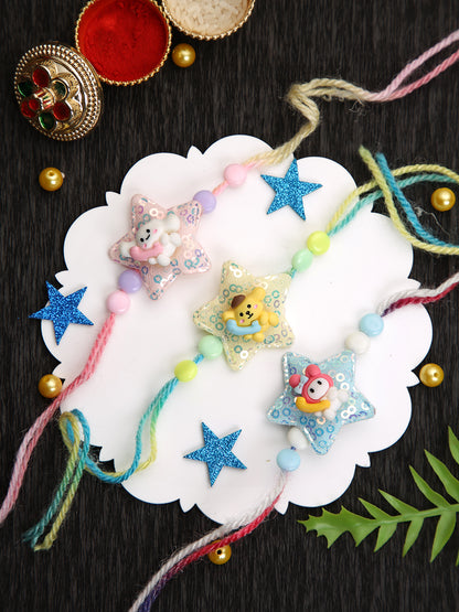 Set of 3 Pastel Colors Rakhi
