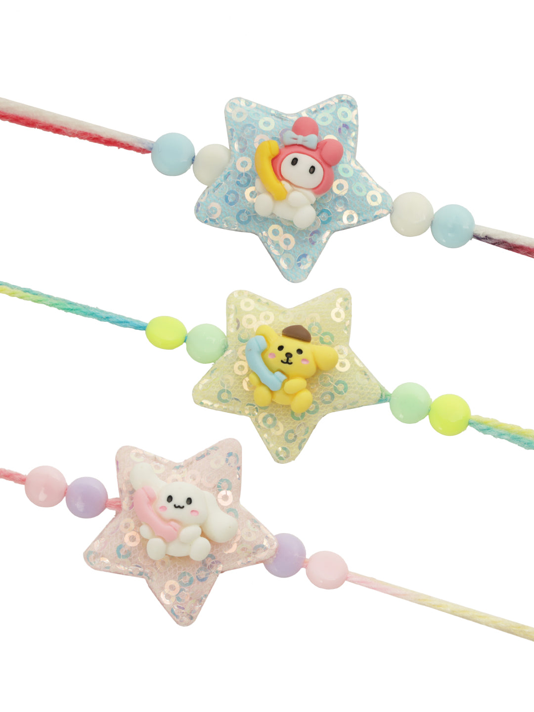 Set of 3 Pastel Colors Rakhi