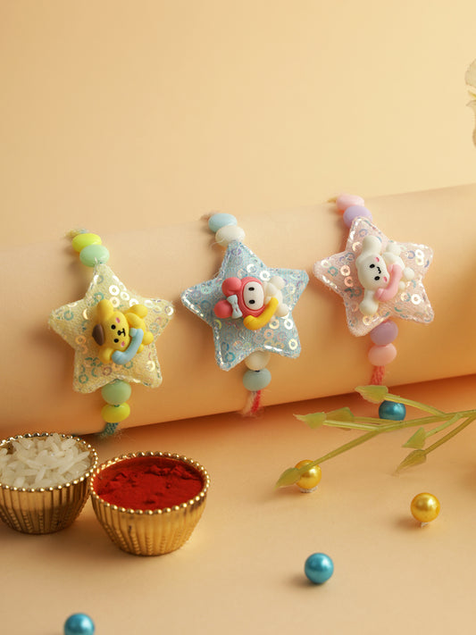 Set of 3 Pastel Colors Rakhi