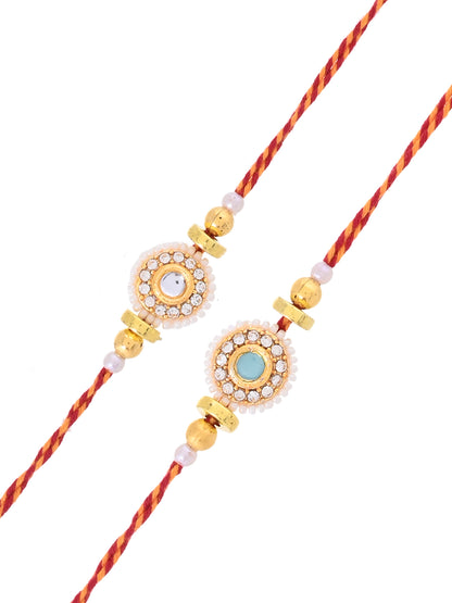 Set of 2 traditional stone-studded rakhis
