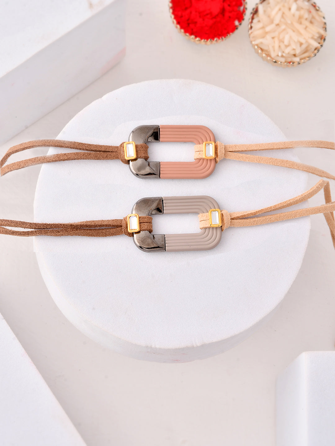 Set of 2 Dual-Tone Modern Rakhi