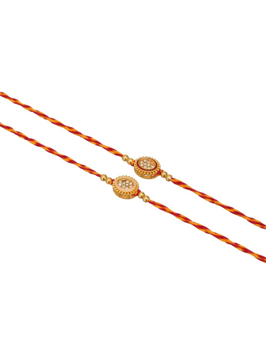 Golden Stone Floral Bhai Set of 2 Rakhi