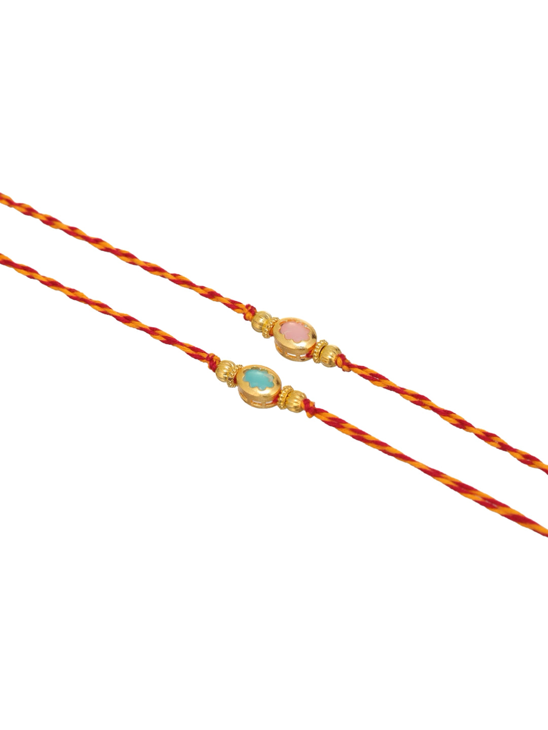 Pastel Stone Floral Bhai Set of 2 Rakhi