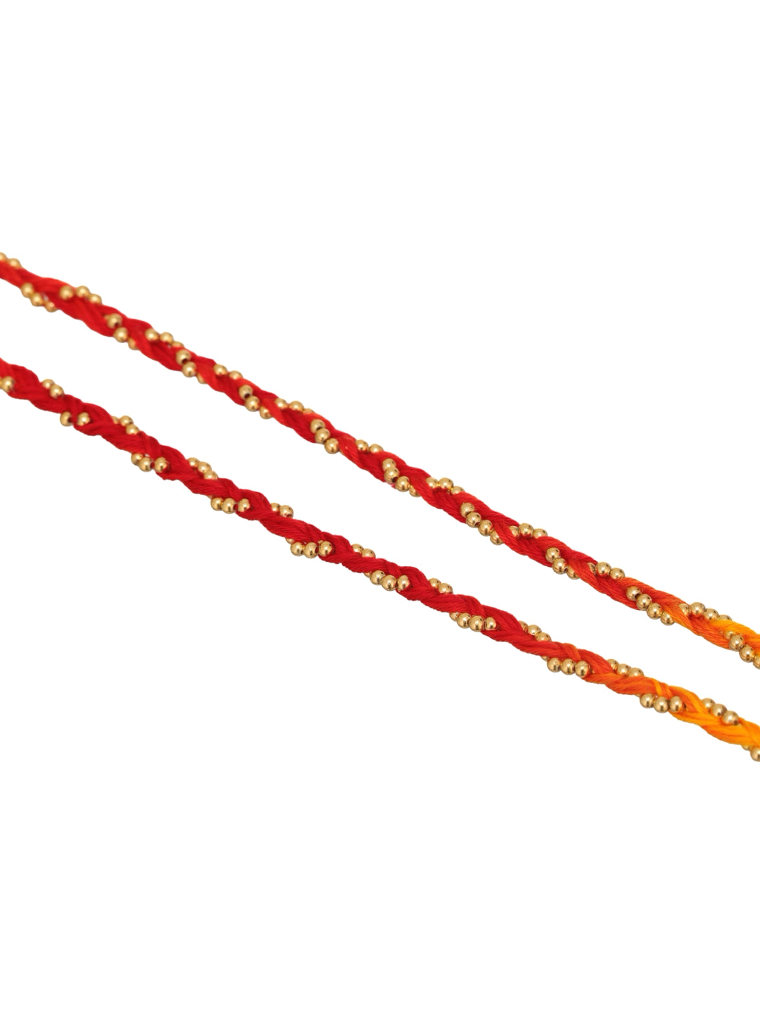 Red Beads Floral Bhai Set of 2 Rakhi