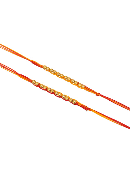 Golden Beads Floral Bhai Set of 2 Rakhi