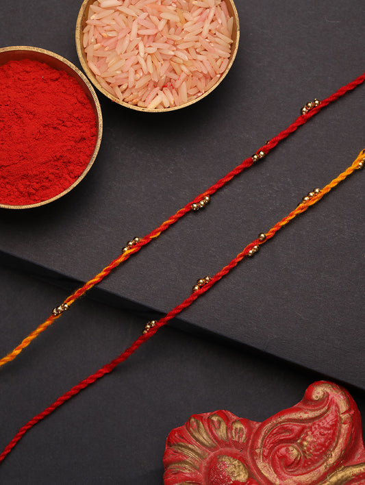 Golden Mauli Floral Bhai Set of 2 Rakhi