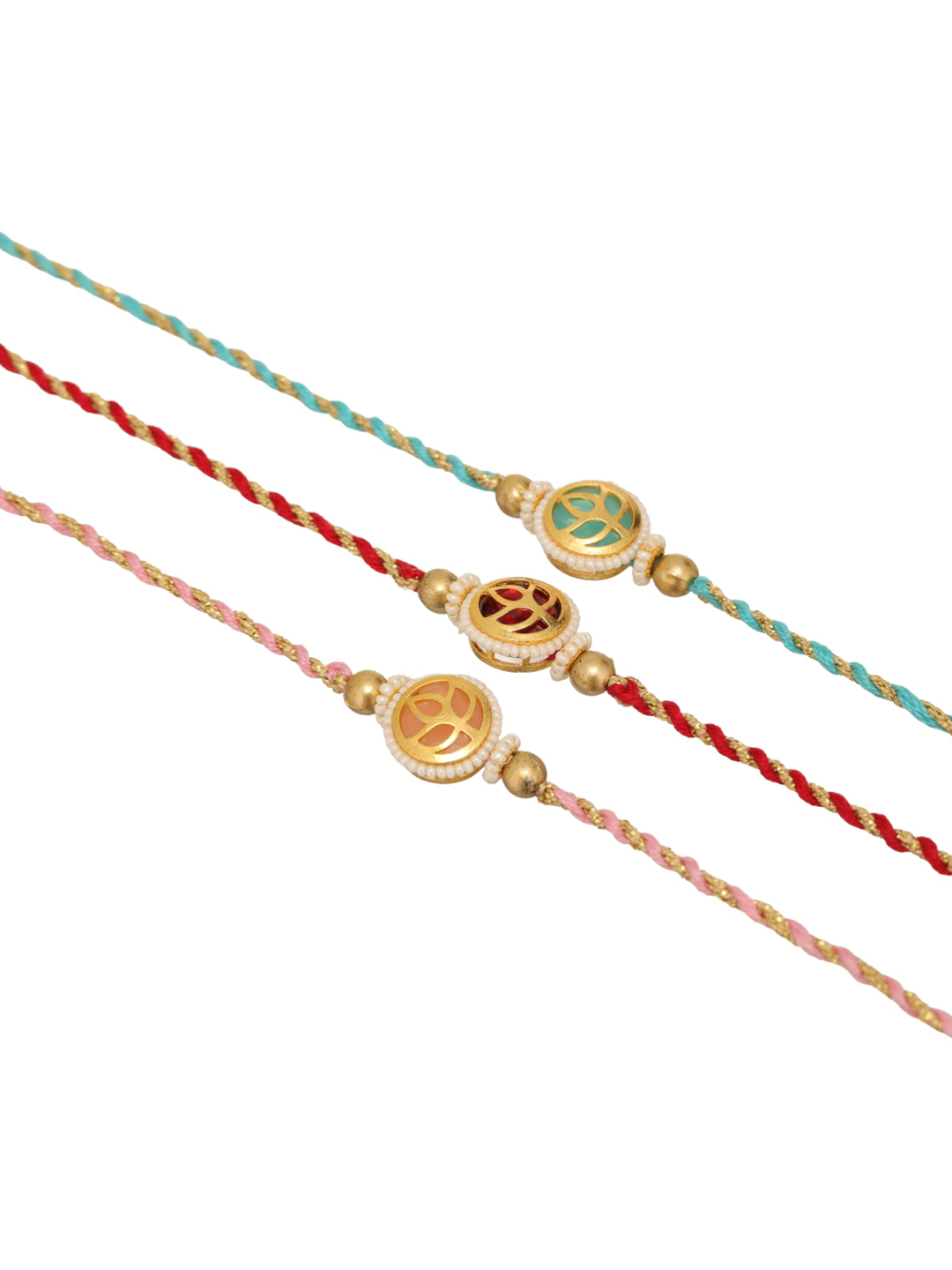 Pastel Thread Om Bhai Set of 3 Rakhi