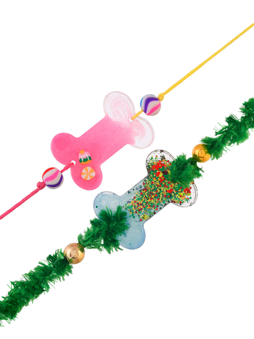 Set of 2 Multicolored Rakhi for Dog