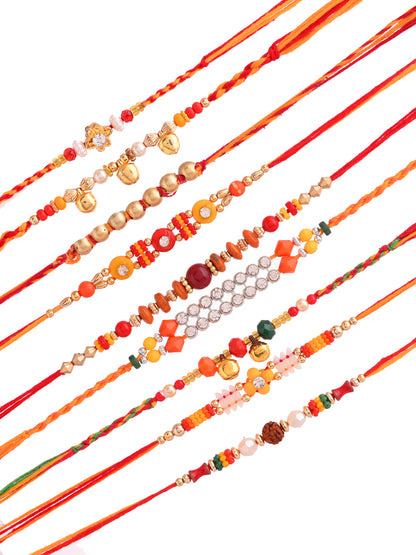 Set Of 1 Ethnic Kundan Rakhi With intricate stonework