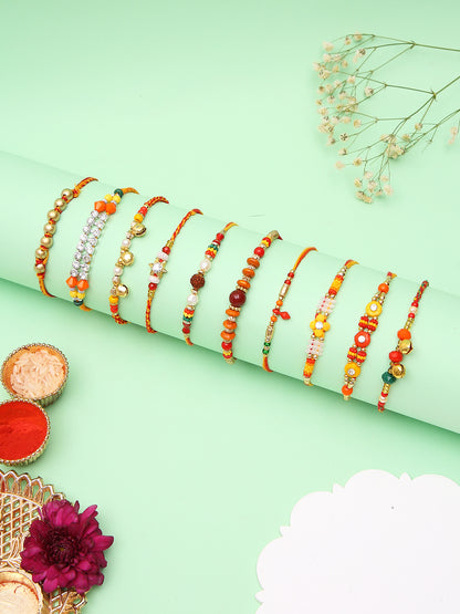 Set Of 1 Ethnic Kundan Rakhi With intricate stonework
