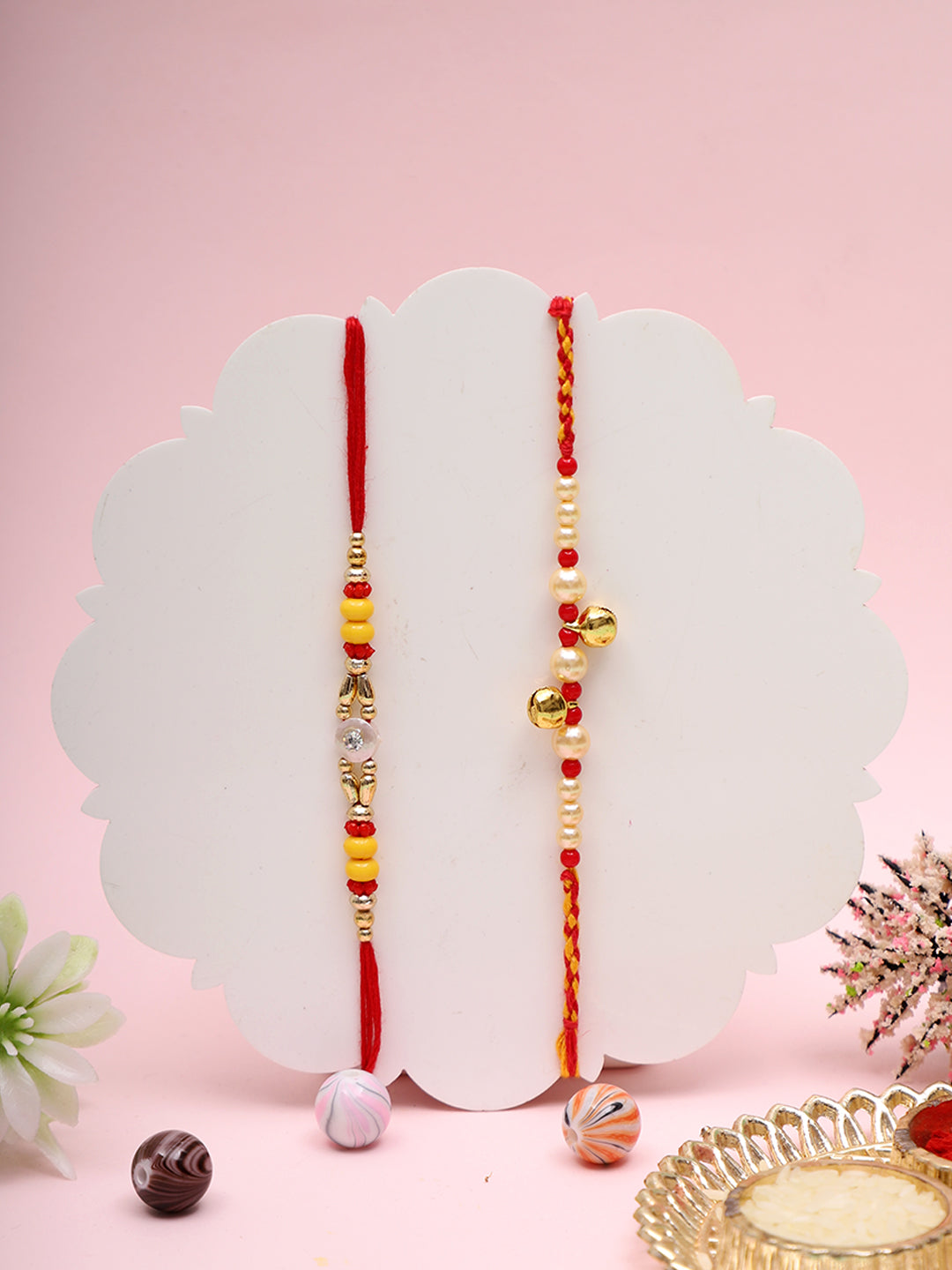 Set of 2 Twin Bell Pearl Rakhi