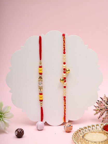 Set of 2 Twin Bell Pearl Rakhi