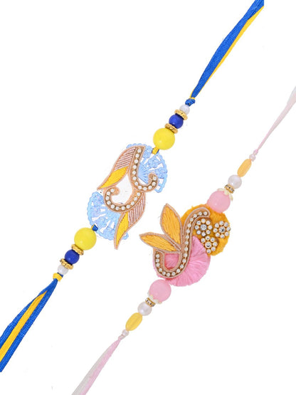 Elegant Beaded Rakhi Set of 2 for Brother with Handcrafted Charm