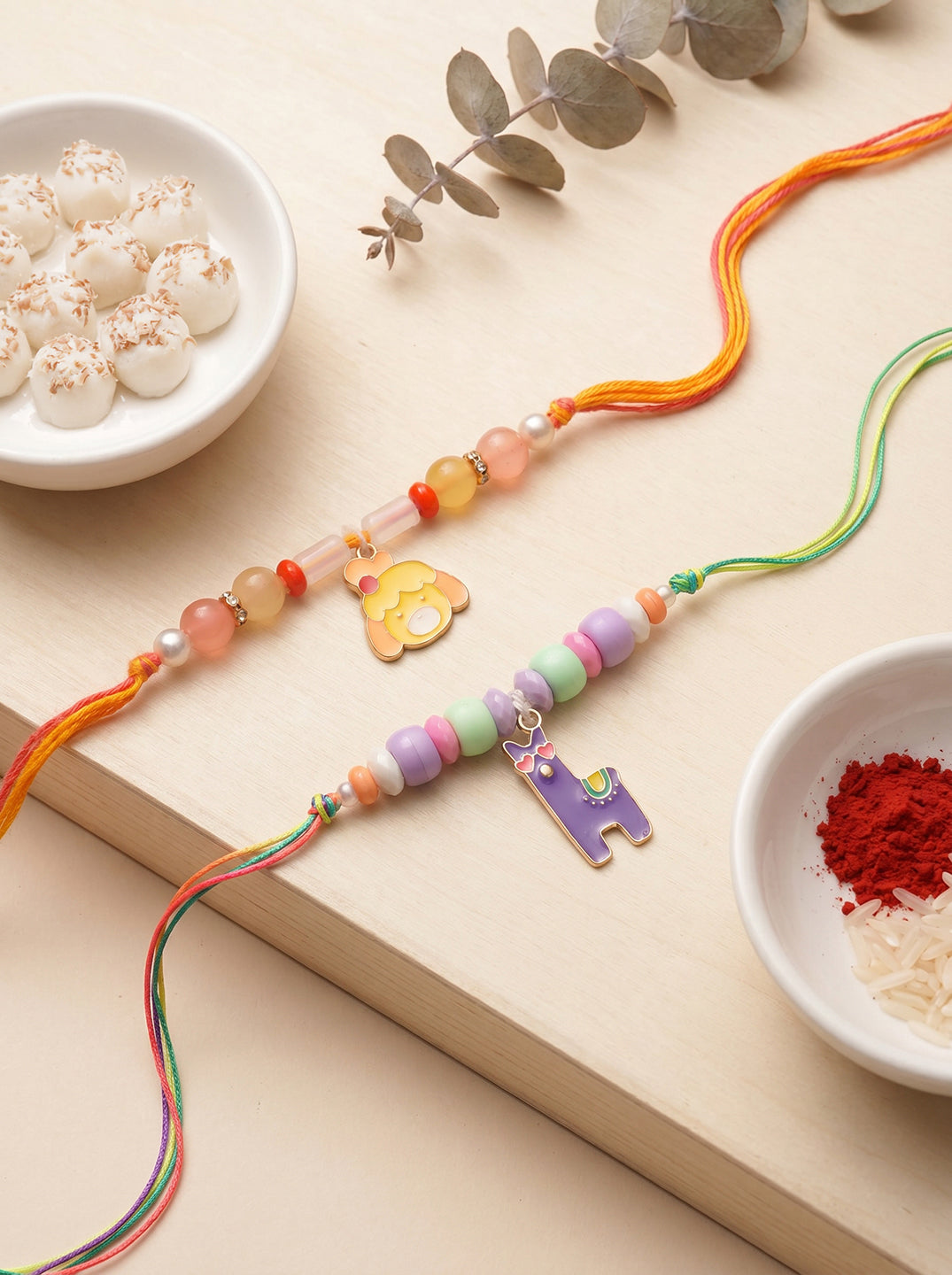 Pink Star Charm Rakhi Set