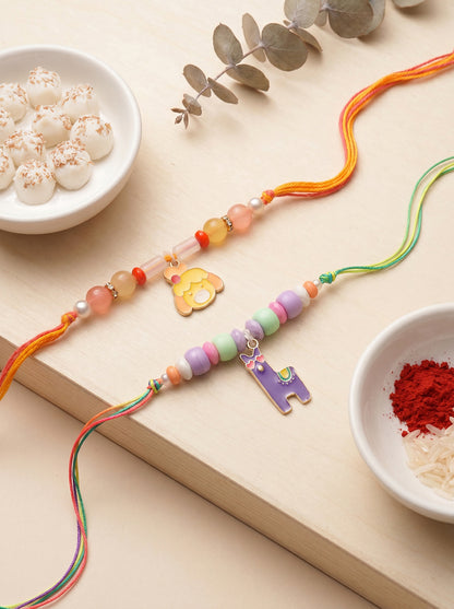 Pink Star Charm Rakhi Set