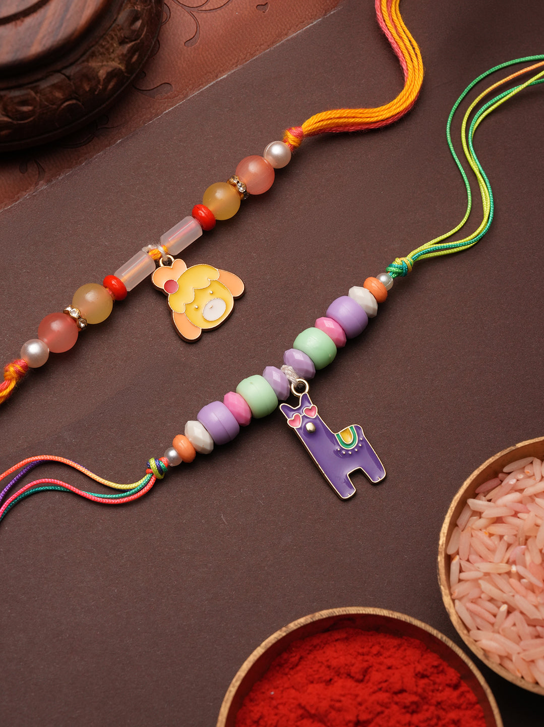 Pink Star Charm Rakhi Set