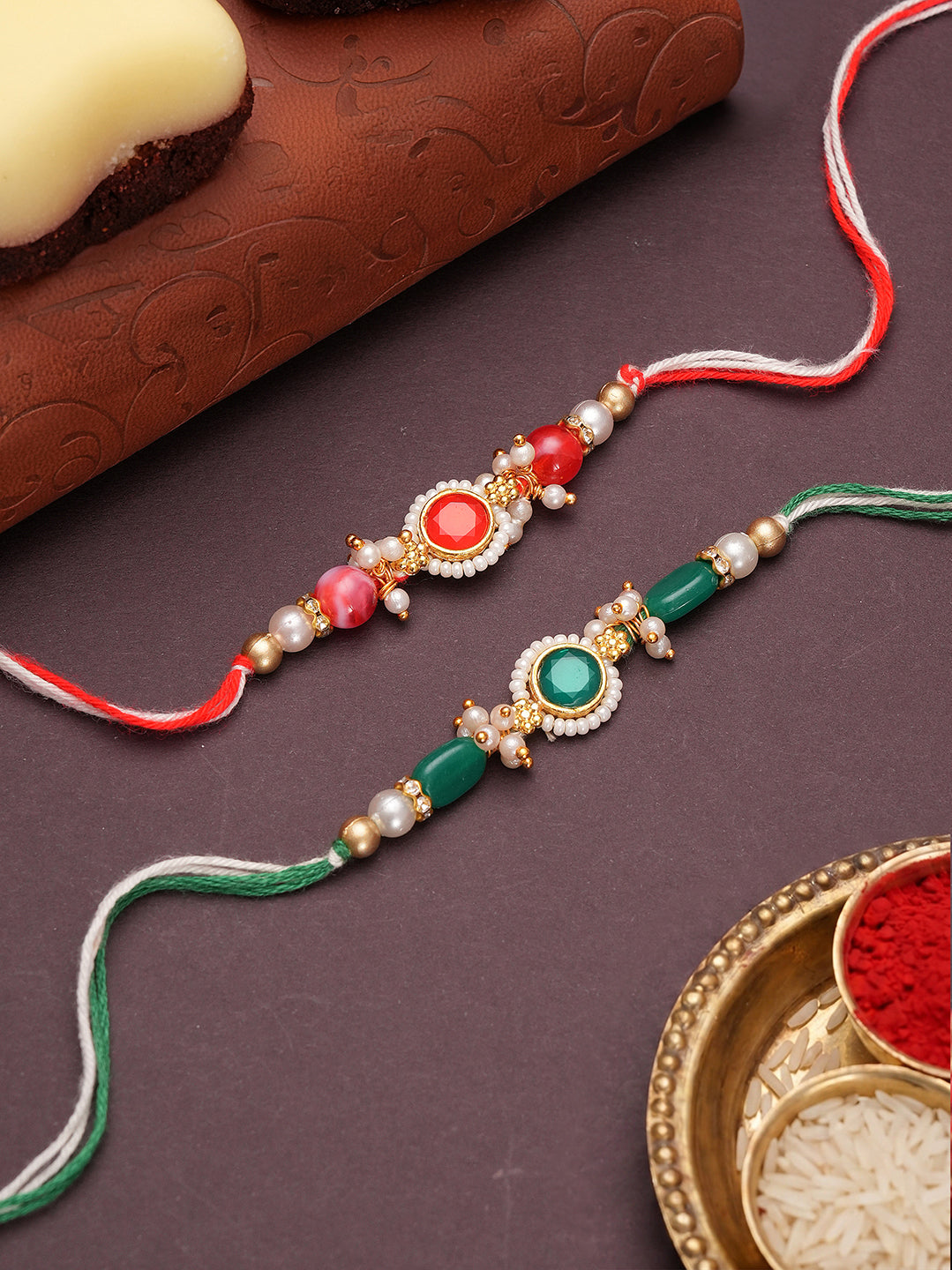 Premium Multi Rakhi with Black Frame - Raksha Bandhan Gift Set for Brother