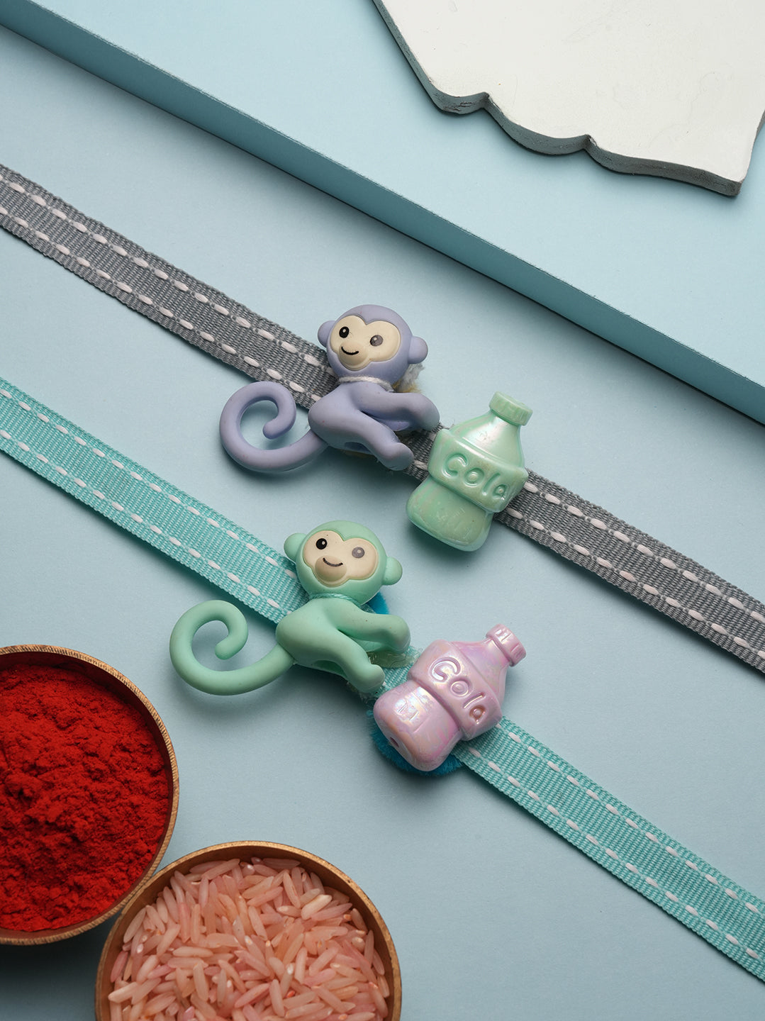 Kids Cute Monkey Charm Rakhi Set of 2