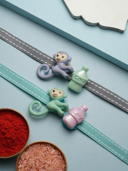 Kids Cute Monkey Charm Rakhi Set of 2