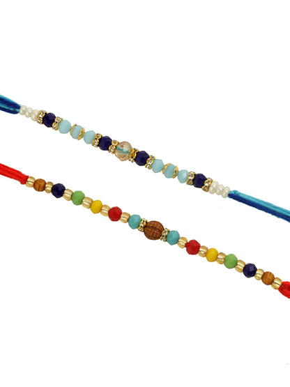 Colorful Pearl Harmony Rakhi Set of 2