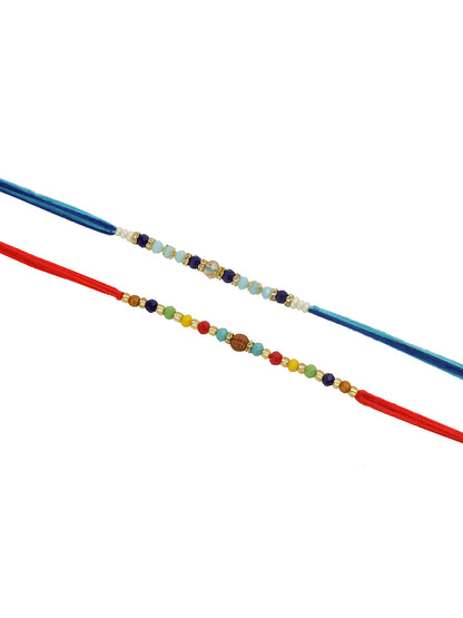 Colorful Pearl Harmony Rakhi Set of 2