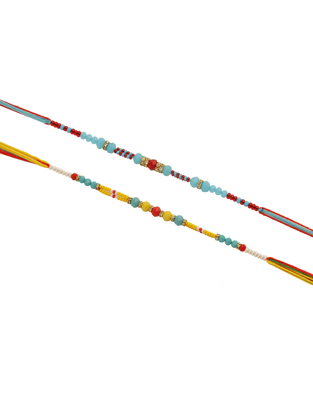 Yellow & Blue Beaded Set of 2 Rakhi