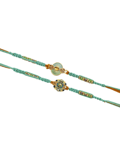 Green Serenity Beaded Rakhi Set of 2