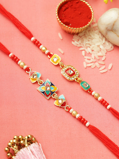 Colourful Geometric Crystal Rakhi