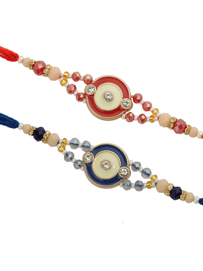 Red and Blue Radiance Rakhi Set of 2