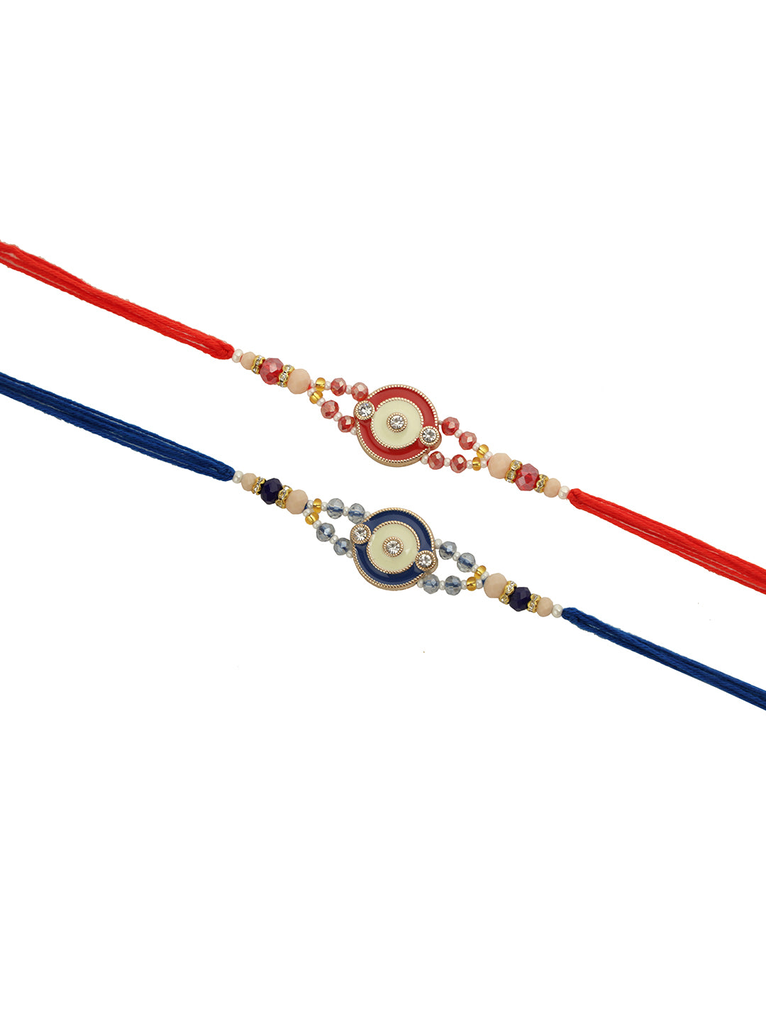 Red and Blue Radiance Rakhi Set of 2
