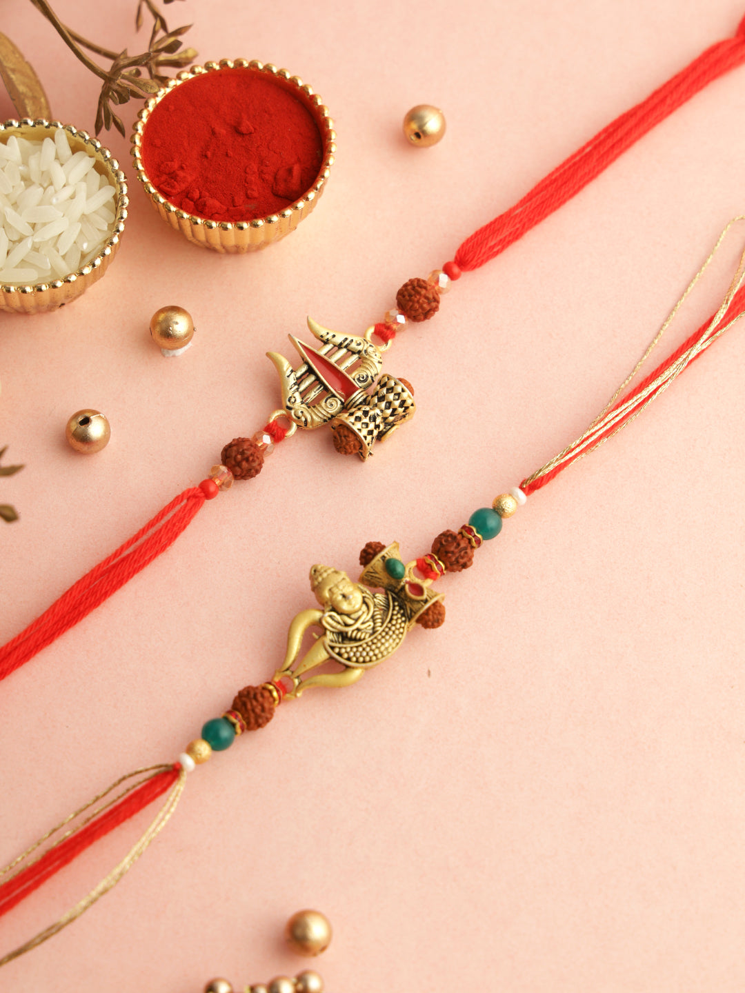 Divine Shiva Trident Rakhi Set of 2