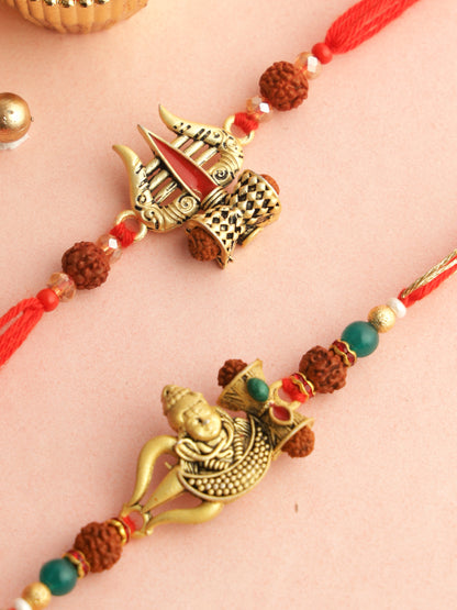 Divine Shiva Trident Rakhi Set of 2