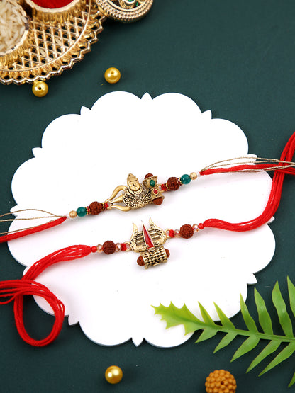 Divine Shiva Trident Rakhi Set of 2
