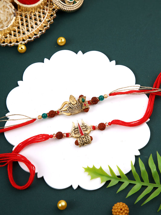 Divine Shiva Trident Rakhi Set of 2