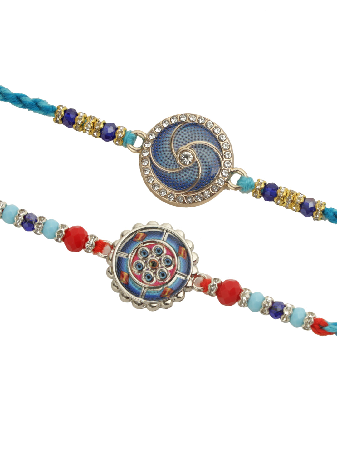 Blue Enameled Set of 2 Rakhi