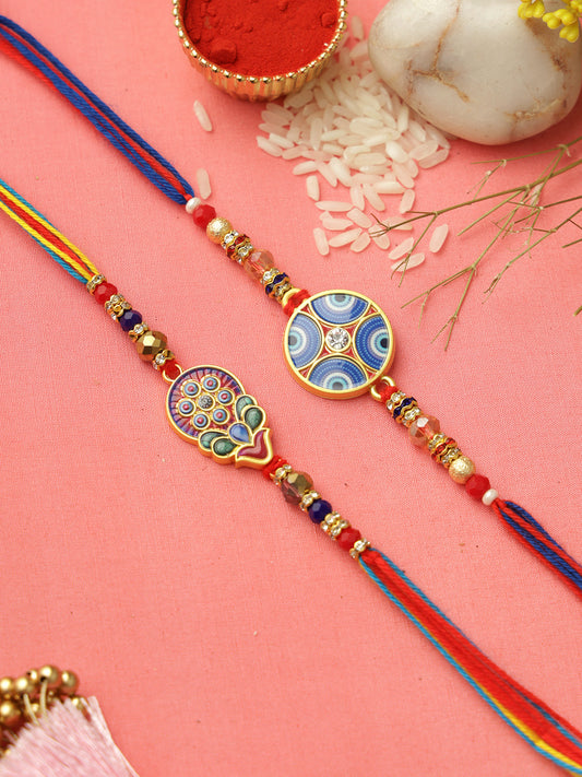 Colorful Circular Rakhi Set of 2