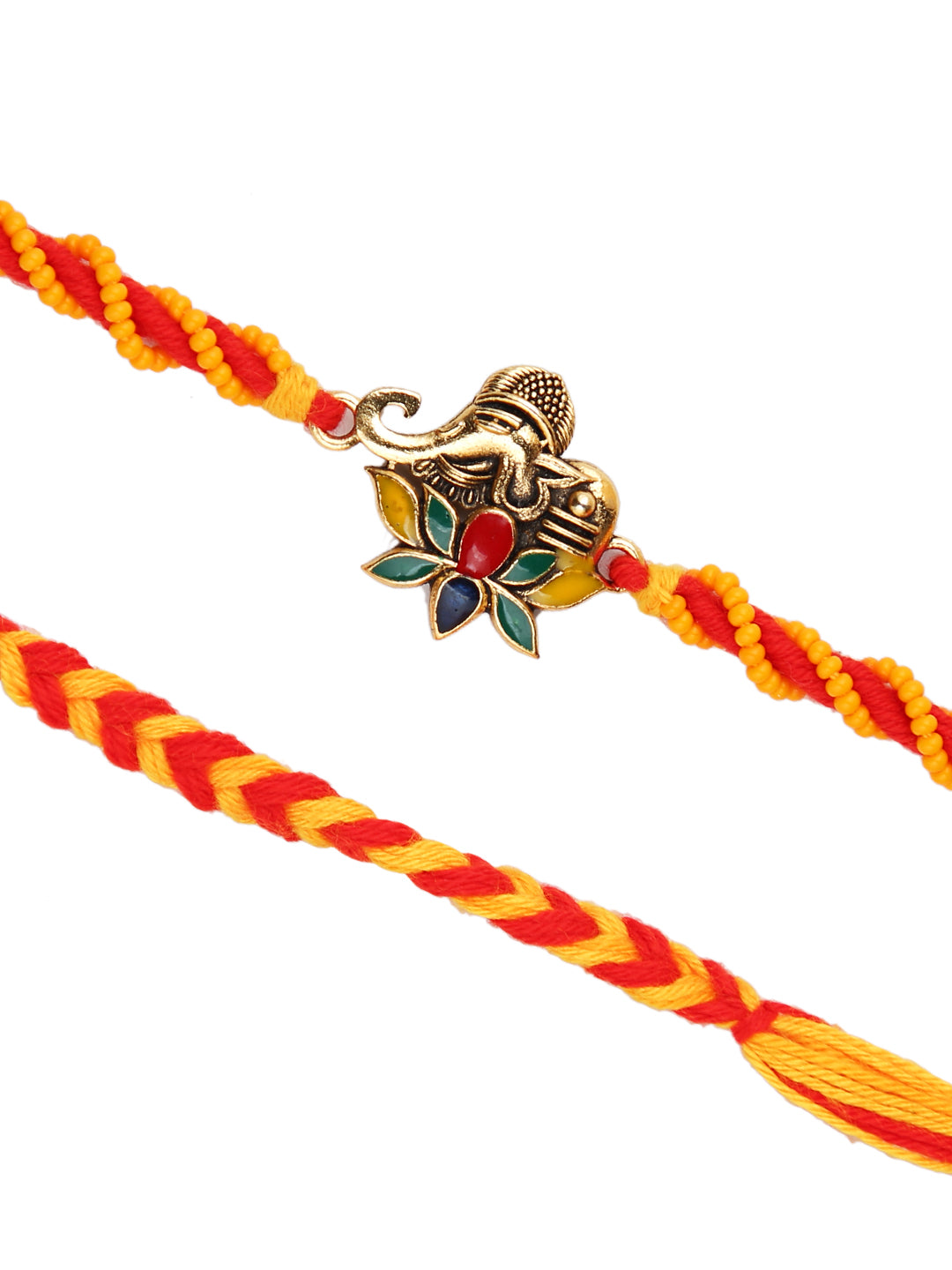 Red & Yellow Braided Set of 2 Rakhi
