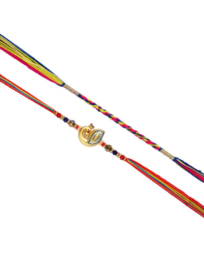 Peacock Designed Multicolor Set of 2 Rakhi