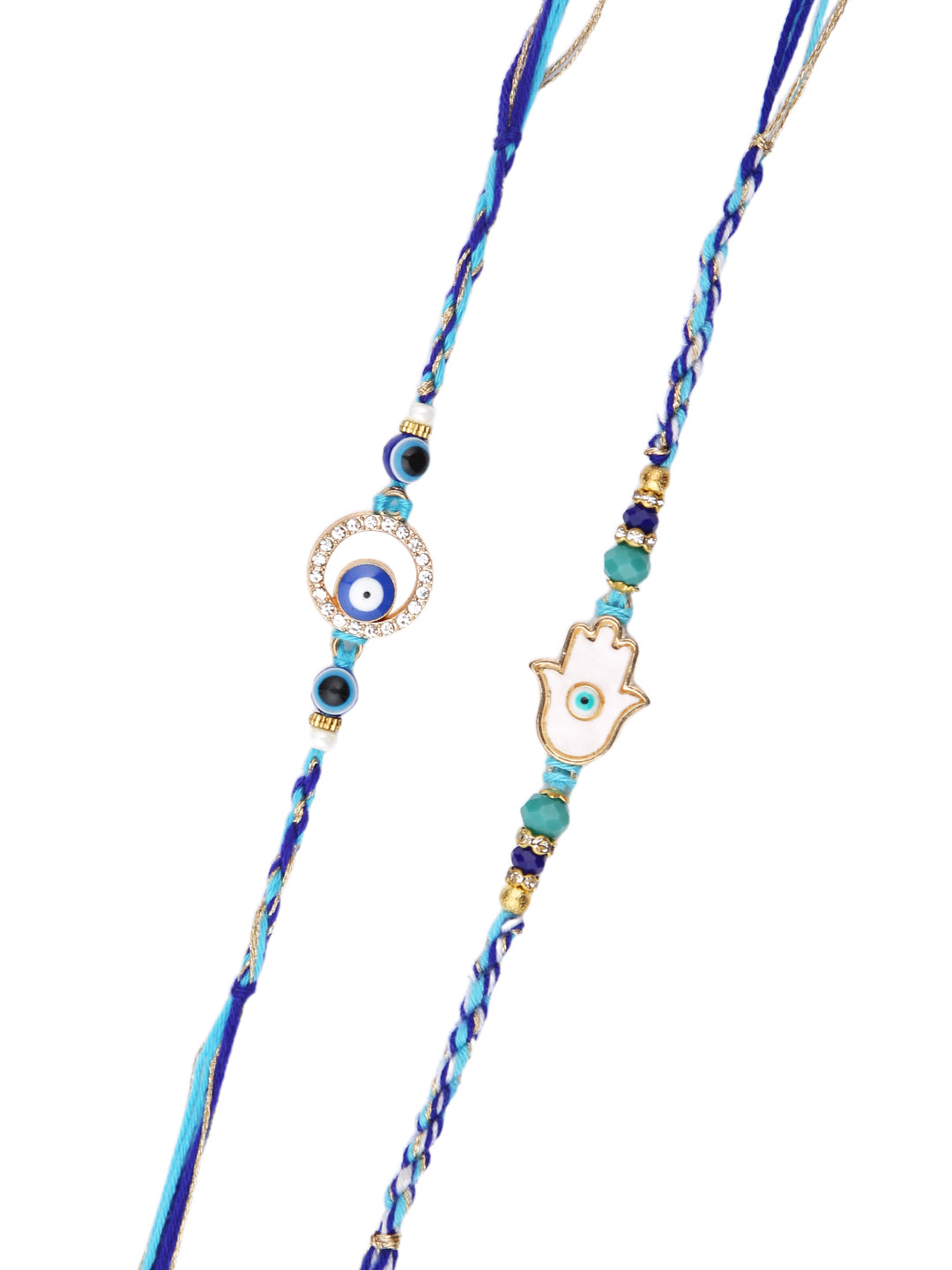 Set of 2 Blue Evil Eye Twisted Rakhi